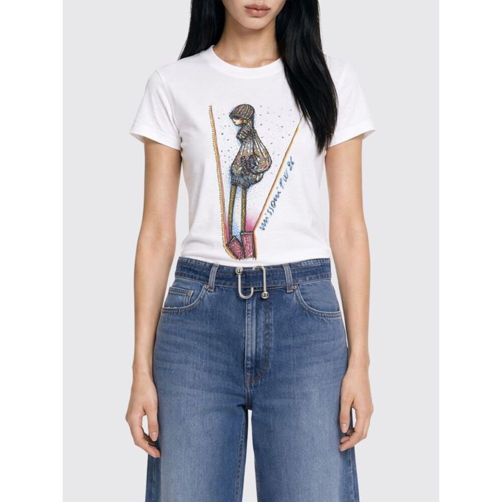 Missoni Women Missoni Slim Fit Crystal-Embellished Logo Cotton T-Shirt